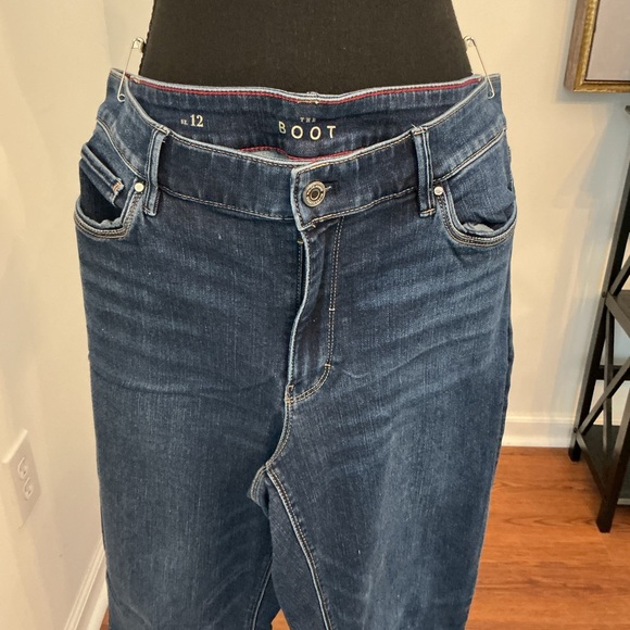White House Black Market Dark Blue Boot Cut Jeans Curvy #6 - Picture 2 of 7